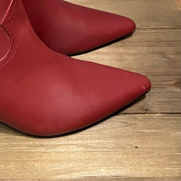 Steven New York Women's Britt Knee High Western Boots Size 8.5 Red Faux Leather - Picture 16 of 16